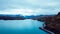 Aerial View to the Small island in the Lago Pehoe in the Torres Del Paine National Park