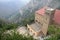 Aerial view to the station Montserrat-Aeri of a cableway, Montserrat, Catalonia, Spain