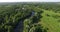 Aerial view to summer forest and river bend of Seversky Donets