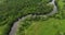 Aerial view to summer forest and river bend of Seversky Donets