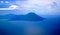 Aerial view to Tavurvur volcano, Rabaul, New Britain island, Papua New Guinea