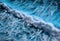 Aerial view to waves in ocean Splashing Waves. Blue clean wavy sea water. Seething waves
