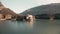 Aerial view of the Toblino lake and surrounding mountains, Italy