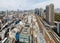 Aerial view of Tokyo Downtown with a beautiful city skyline of high rise skyscrapers