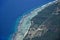 Aerial view of Tongatapu island coastline in Tonga
