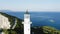 Aerial view of top of lighthouse, Cape of Ducato, Lefkada.