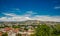 Aerial view from the top on the roofs of the old city of Tbilisi