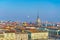 aerial view of torino dominated by mole antonelliana tower of the national cinema museum...IMAGE