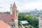 Aerial view of the Toronto skyline from Casa Loma