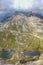 Aerial view of the Torre dei Scarperi and Laghi dei Piani. Alto Adige-South Tyrol, Tre Cime di Lavaredo. Italy