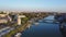 Aerial view of Torre del Ore and river Guadalquivir, Seville, Spain