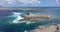 An aerial view of Torre della Pelosa near Stintino La Pelosa Beach in Sardinia