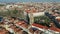 Aerial view of Torre dos Clerigos tower in Porto