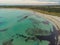 Aerial view torre guaceto natural reserve