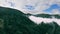 Aerial view of the tourist camp in the mountains