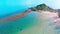 Aerial View of Tourists Walking on Tropical Beach White Sandbank 03