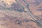 Aerial view of a town in the desert outside of Los Angeles