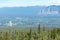 Aerial view of the town of Haines Junction, Yukon, Canada from the Auriol Trail