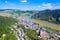 Aerial view of the town of Oberwesel on the Middle Rhine.