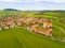 Aerial view of town Svihov with castle