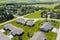 Aerial view of the town of Waldheim, Saskatchewan