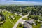 Aerial view of the town of Waldheim, Saskatchewan