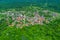 Aerial view of traditional Brashlyan village in Bulgaria