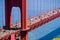 Aerial view of traffic on Golden Gate Bridge, San Francisco, California