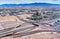 Aerial view of a traffic interchange in Las Vegas
