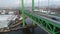 Aerial view traffic on Walt Whitman Bridge Philadelphia PA
