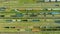 Aerial view of Train and railway tracks. Aerial view of diesel locomotive Train and railway tracks - top view