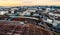 Aerial view of a train terminal in Tokyo, Japan