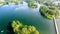 Aerial view of Trakai Castle surroundings, Lithuania