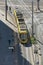 Aerial view of a tramway driving through Muelheim