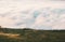 Aerial view tranquil clouds and mountain plateau landscape