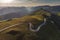 Aerial view of Transalpina mountain road, Romania