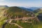 Aerial view of Transalpina mountain road, Romania