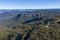 Aerial view of a transmission tower in The Blue Mountains