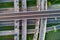 Aerial view transport city overpass road with vehicle movement