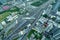 Aerial view of transportation traffic express way road in city,