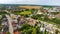 Aerial view of Travemunde at sunset, Germany