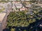 Aerial View of Trees in City Istanbul Bakirkoy Yenikapi Seaside Highway.