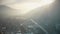 Aerial view of Trento and the Adige river, Italy