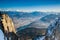 Aerial view on Trento from Paganella mountain