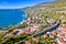 Aerial view of Trieste coastline view