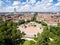 Aerial view of the Triumph Arc - Arco Della Pace in Sempione par