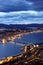 Aerial view of Tromso Bridge and the islands near