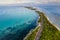 Aerial view of tropical beach landscape at addu city, Maldives