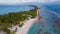 Aerial view of tropical beach landscape at addu city, Maldives