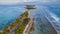 Aerial view of tropical beach landscape at addu city, Maldives